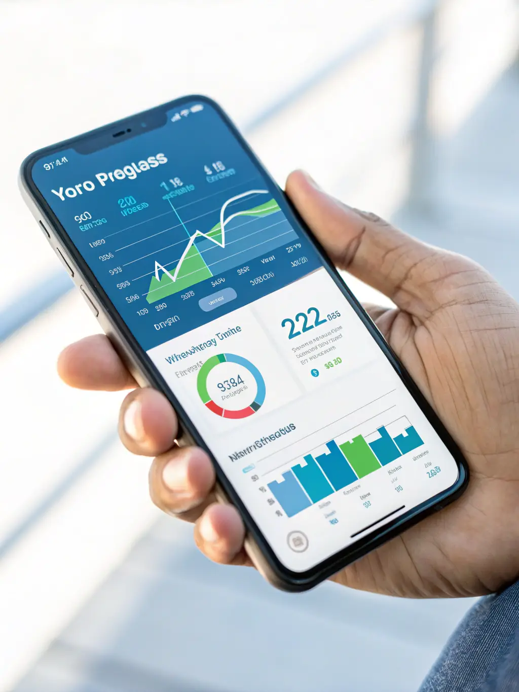 A mobile app interface showing customer data and communication logs, emphasizing accessibility on the go with Mbh-app.one.