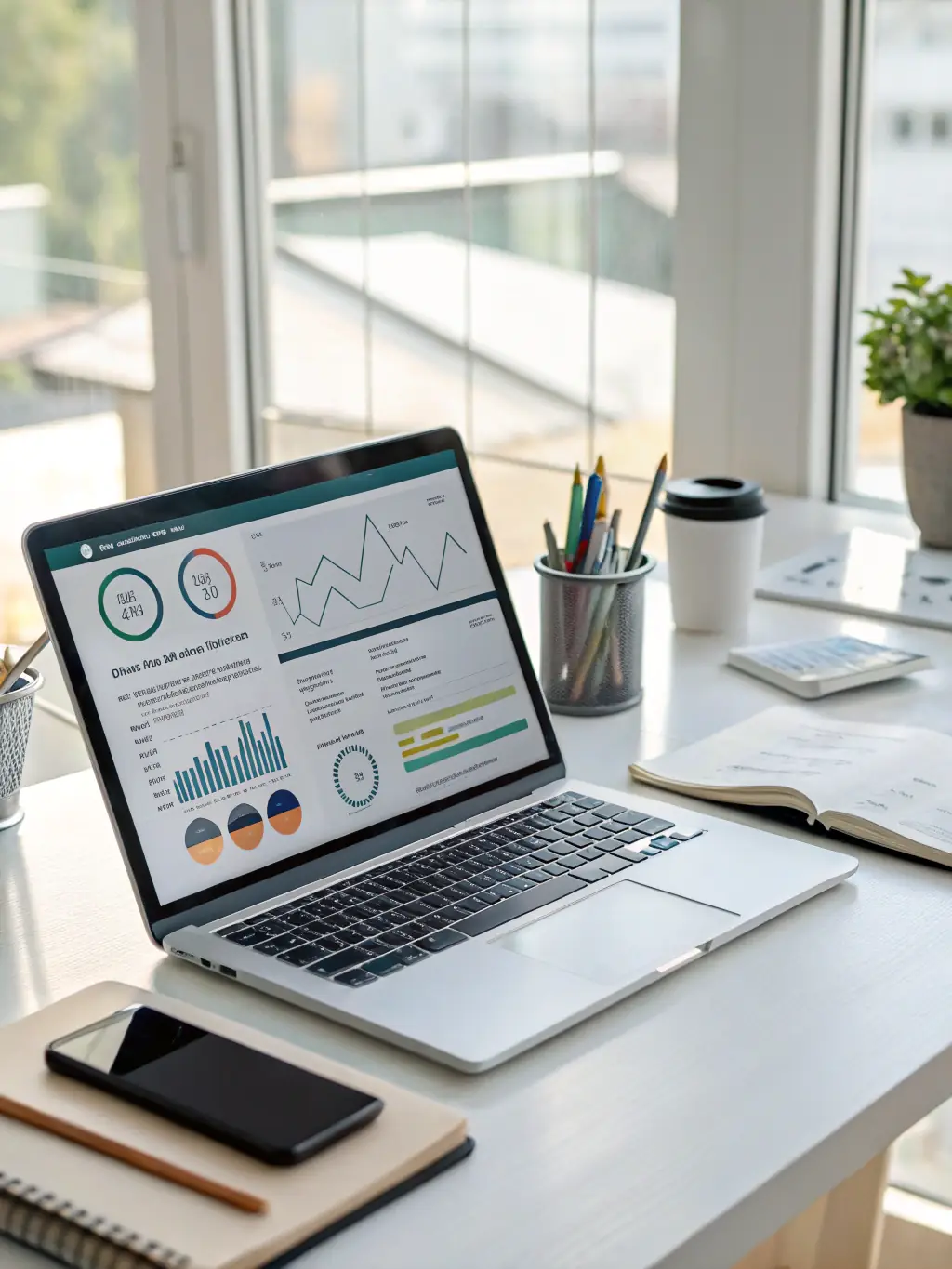 A professional workspace setup with multiple monitors displaying CRM dashboards and data analytics, showcasing the platform's ability to centralize business information and improve decision-making.